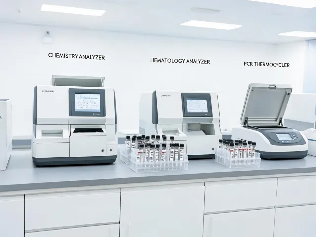 Clinical lab analyzer bench